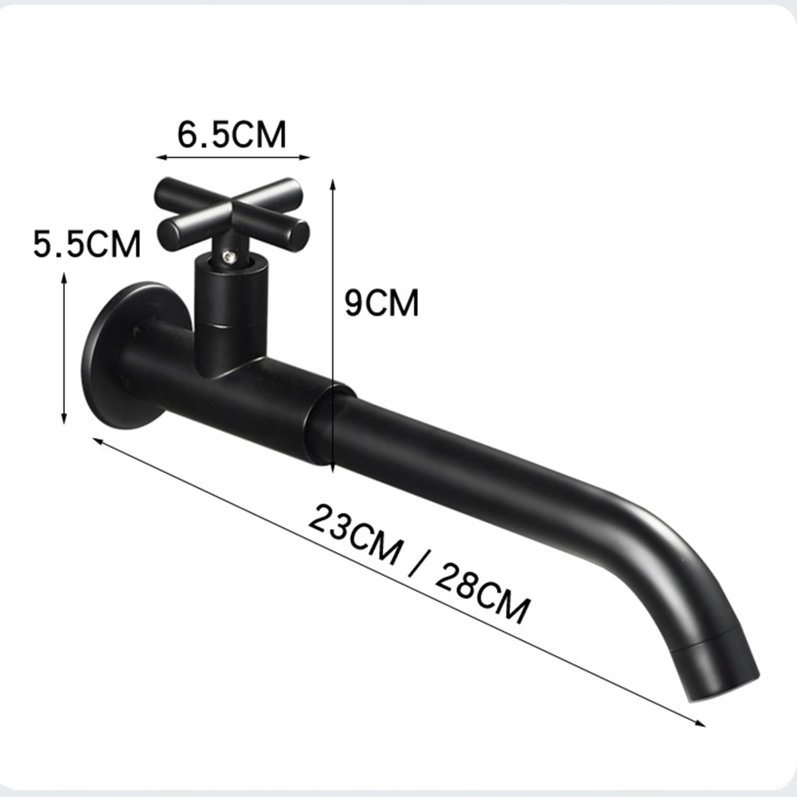 Antyczny mosiężny kran ścienny, obrotowy kran do zlewu zimnej wody, armatura łazienkowa 28 cm, trwały, stylowy design dla nowoczesności i wystroju