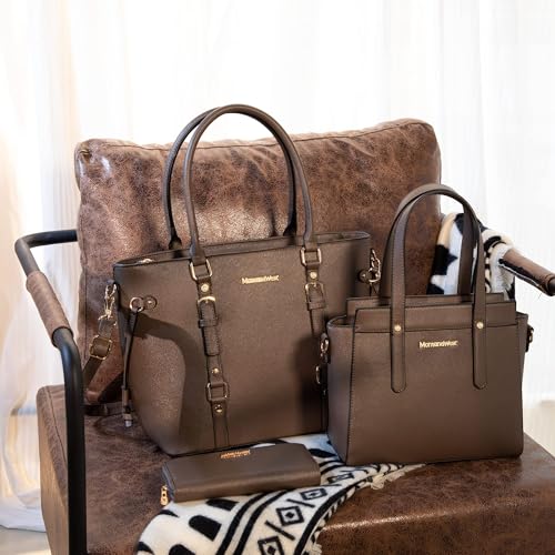 Montana West 3PCS Purses for Women Tote Bag and Wallet Set Shoulder Satchel Crossbody Bags Leather Handbag for Gift Travel Casual Work MWC-HB-SET3-C032W-GY additional image 1
