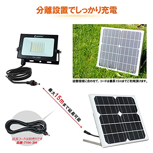 GOODGOODS GOODGOODS 20W LED 防犯ライト ソーラーライト TYH-20WE の商品画像 4