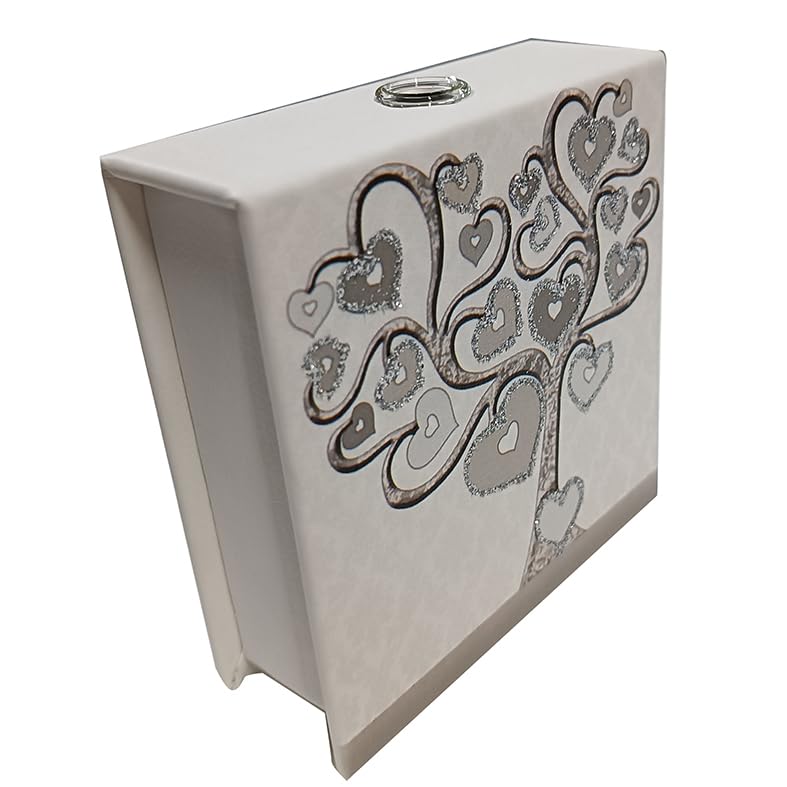 SET 18 pz Profumatori ecopelle ALBERO DELLA VITA CUORE personalizzato in scatola da regalo. Bomboniere, Battesimo, Comunione, Cresima, Laurea, Matrimonio, Anniversari. Originali moderni (Argento, 18)