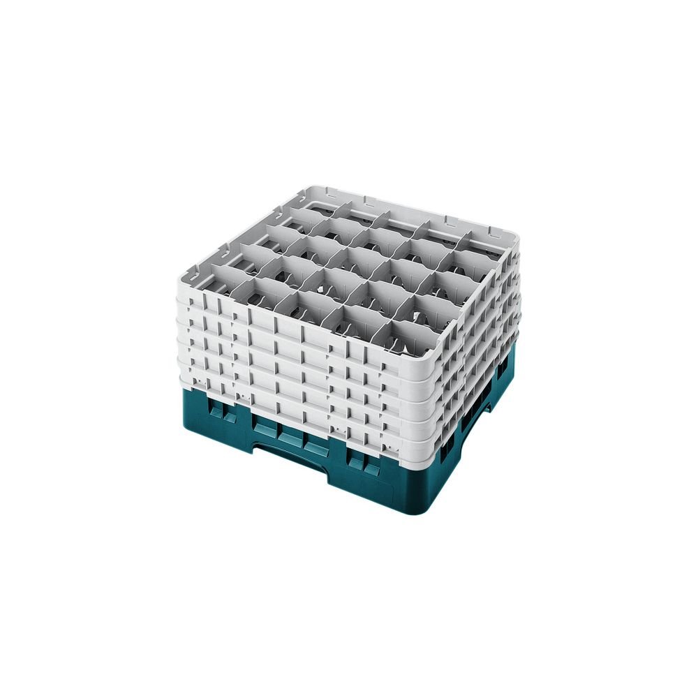 Cambro Camrack 25 Comp Full Size Glass Rack w/ 5 Extenders, Teal - Case = 2