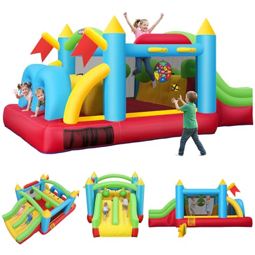 Château Gonflable pour Enfants de 8 à 12 Ans - 470 x 270 cm - Parcours d'obstacles Gonflable avec...