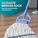 Loop End Cotton Commercial Mop Head Replacement with 59’ Telescopic Handle - String Kitchen Mops for Floor Cleaning with 3 Sizes | Heavy Duty Wet Floor Mop | Industrial Wet Mop Handle Set