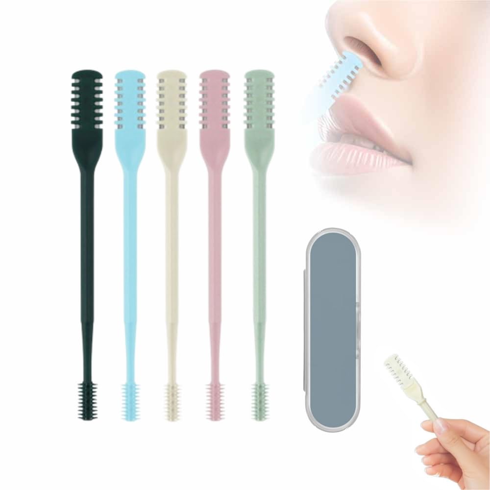 2 in 1 Nasal Hair Cutter 2025 New Double Sided Nose Hair Knife Manual 360 Rotating Nostril Hair