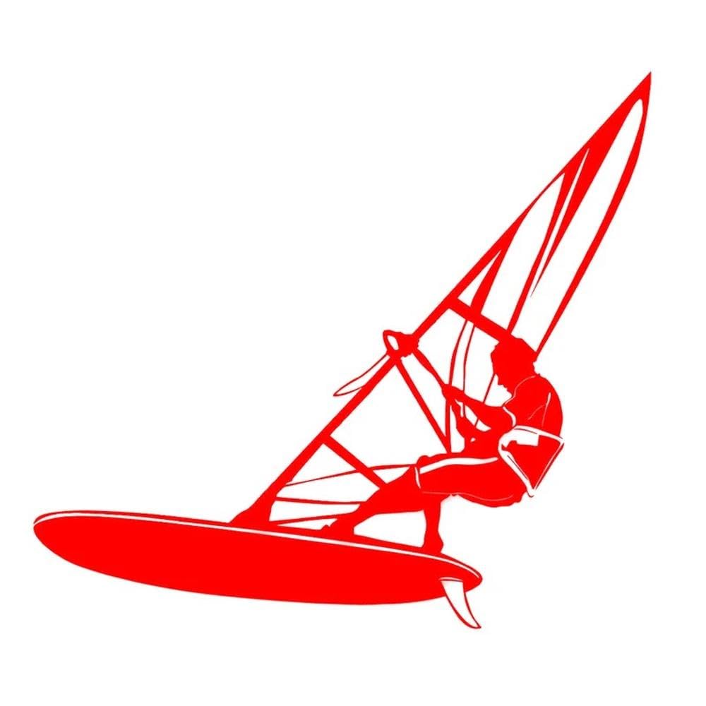 Bertdcx One Color Auto Accessory Car Stickers Vinyl Decal Windsurfing Motorcycle Decorative Accessories Laptop Helmet(Red)