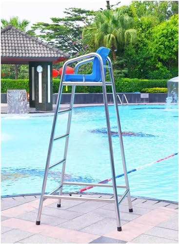 Silla Salvavidas de Acero Inoxidable Alta 180 cm para Piscinas miniatura 1