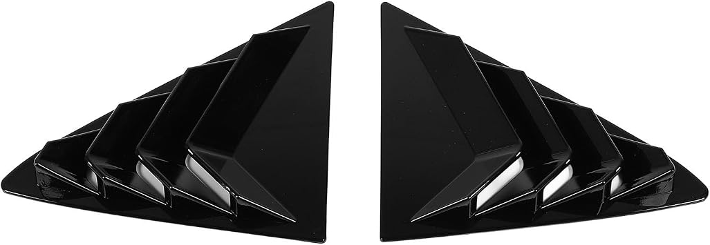 Rear Window Shutter Sport Style Louvers Air Vent Scoop Shades Cover Blinds Cool Exterior Decoration for Fiesta MK8 2018+ Glossy Black