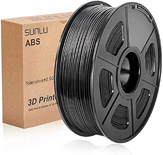 ABS Filament 1.75mm for 3D Printing, SUNLU ABS Filament Black 1.75 +/- 0.02 mm, 1KG/Spool for FDM 3D Printer