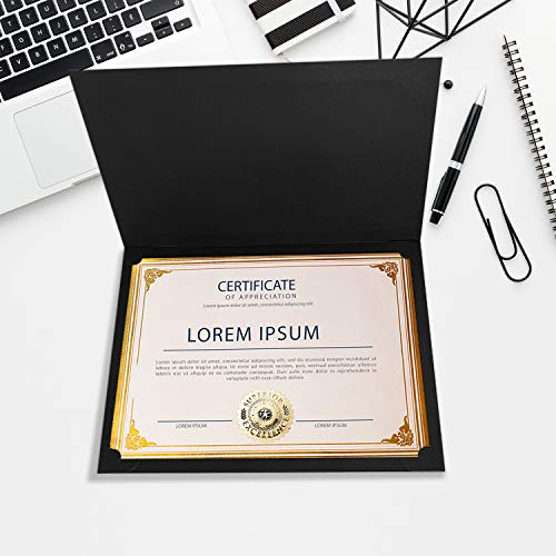 Sunee 00840179698703 75Pcs Certificate Kit, Includes 25Pcs Black Certificate Holders & 25Pcs Letter Size Certificate Papers & 25Pcs Gold Foil Award Seals thumb #6