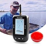Buscador de peces inalámbrico: diseño inalámbrico de buscador de peces, transmisión de larga distancia de 80 m / 260 pies, accesorios de pesca portátiles de mano, lo que hace que la pesca sea más eficiente y simple