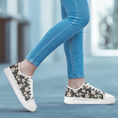 Womens Casual Sneakers Flower Shoes for Women Lightweight & Comfort Canvas Shoes4