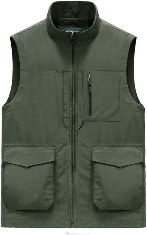 Men's Vest With Multiple Pockets For Middle-aged And Elderly Plus Size Camisole Casual Outdoor Sports