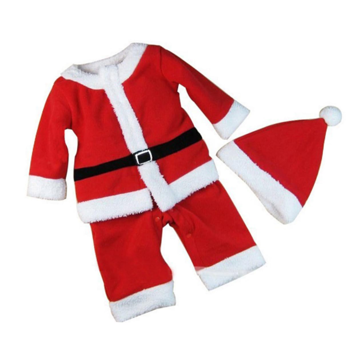 ABOOFAN 2Pcs Cappello Di Natale Babys First Christmas Outfit Cappello Di Natale Del Kit Neonato Set Da Babbo Per Bambini Costume Da Babbo Costume Da Babbo