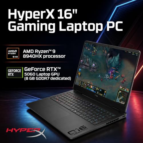 Image of HP HyperX OMEN 5060 Gaming Laptop 16 inch 165Hz OLED 2.5K, Ryzen 9, 32GB /1TB