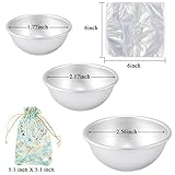 Duzcli 12 Sets DIY Metal Bath Bomb Mold with 24 Pieces 3 Sizes,100 Packs 6 X 6 inch Shrink Wrap Bags,2 Pieces Gift Bags for Crafting your Own Fizzles(Instructions Included)