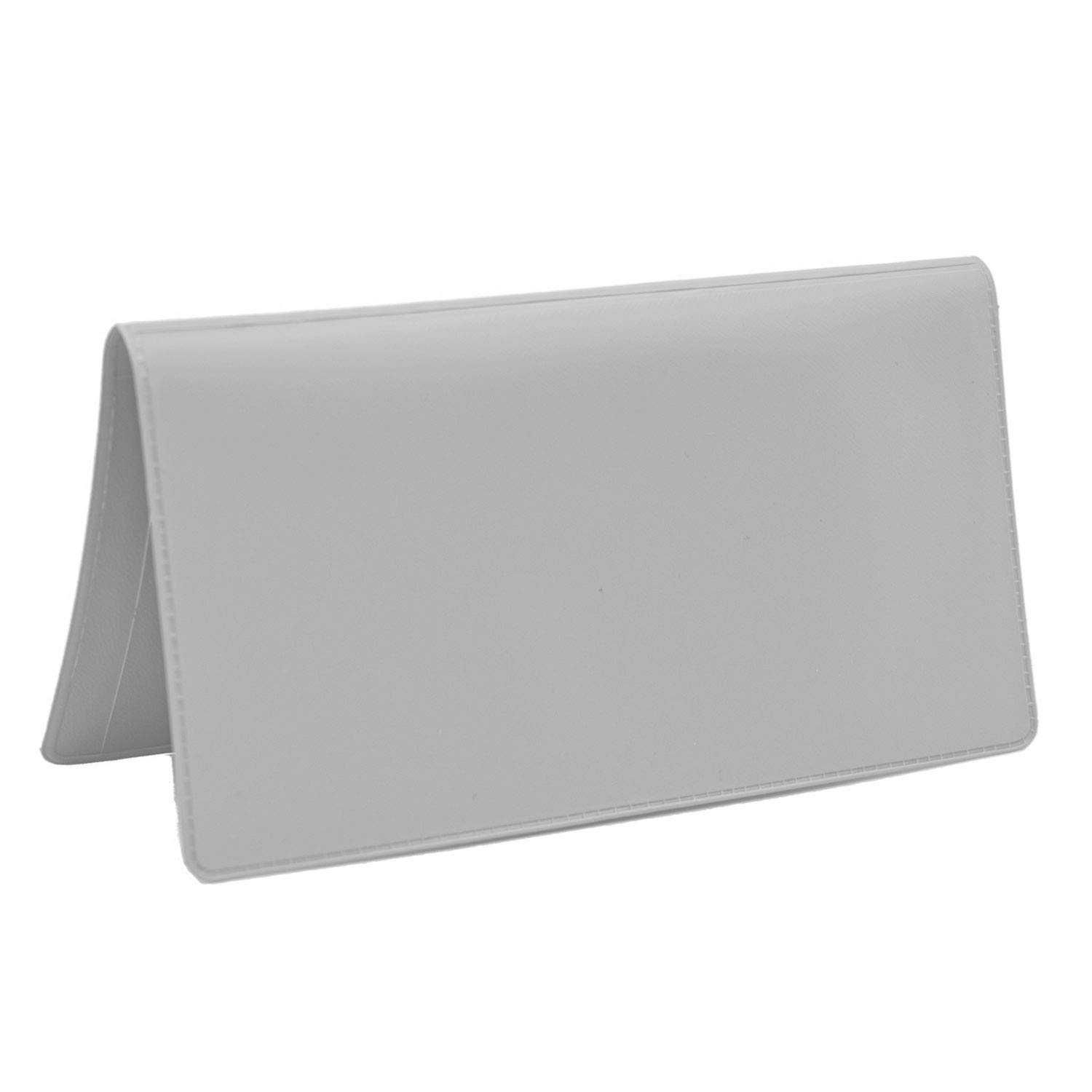 CAROUSELCHECKS Grey Vinyl Checkbook Cover, Top Tear Personal Vinyl Checkbook Cover