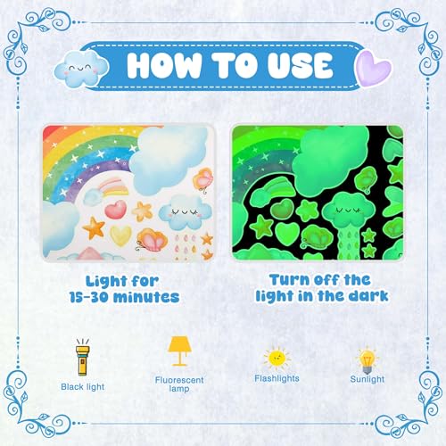 Vinilos decorativos unicornio y arcoíris luminosos para pared miniatura 5