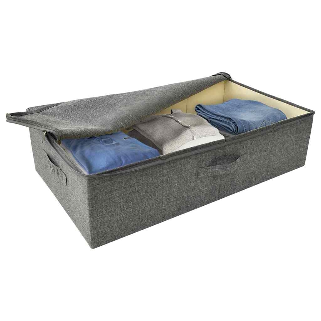 Scatola portaoggetti in tessuto, 70 x 40 x 18 cm, antracite, con manico, pieghevole, salvaspazio, per armadio, cucina, bagno, soggiorno, ufficio, dispensa e casa