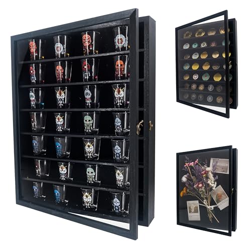 Image of FramePro Shadow Box Frame 16x20 with Removable Shelves, Deep Memory Box Display Case for Collector, Keepsake Coins Military Medals Pins Wedding Flowers Black