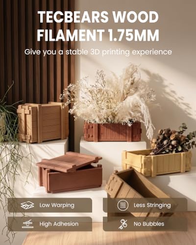 Image of TECBEARS Wood PLA Filament 1.75mm, 1kg Beechwood