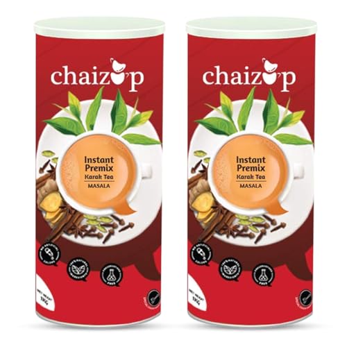 Image of Chaizup Premium 1 Min Instant Masala Tea Premix - 1kg Cans (Pack of 2) | Masala Flavours | Approx. 143 Servings | 2kg