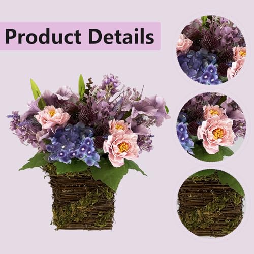 Guirnalda de flores silvestres para puerta delantera en primavera 7