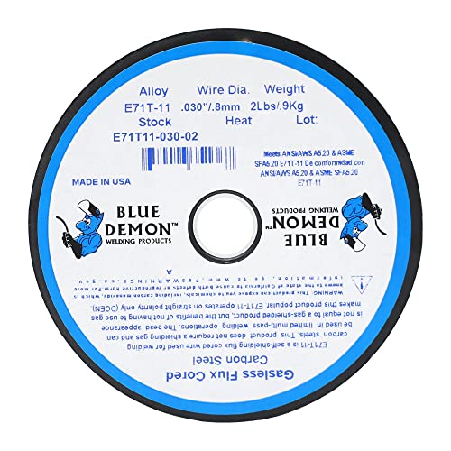 Blue Demon E71T11-030-02 E71T-11 X .030 X 2Lb Spool Gasless Flux Core Welding Wire thumb #1