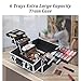 FRENESSA Makeup Train Case Makeup Case 11.8 Inch Large Cosmetic Box Organizer Travel Storage Professional Make Up Train Carrying Case with 6 Trays Locking Hard Vanity Storage Black