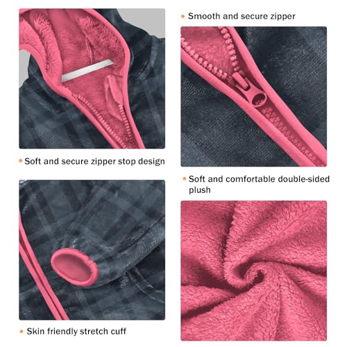 Blue Plaid Gingham Boys Fall Fleece Jacket3