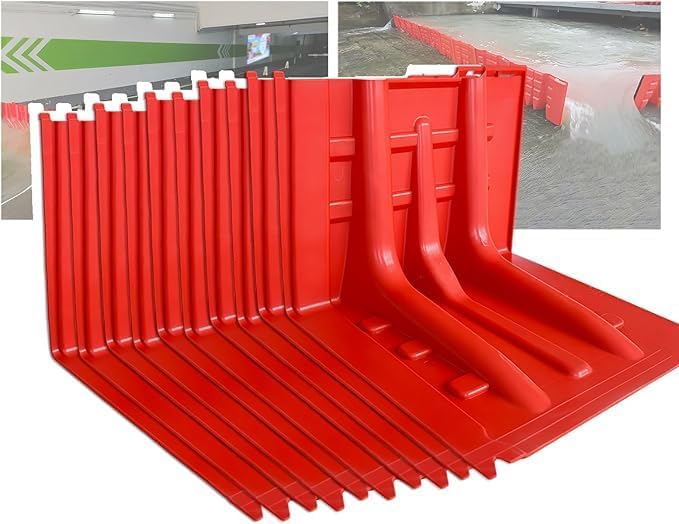 LFFTBK Protection Barrier，ABS Shaped Baffle Flood Barriers Reusable Suitable for Garage Doors, Basements, Warehouses And Flood Protection(10-pcs)