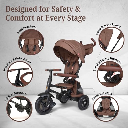 Image of Rito Premium Folding Stroller & Toddler Bike with Air Tires, Sierra Brown