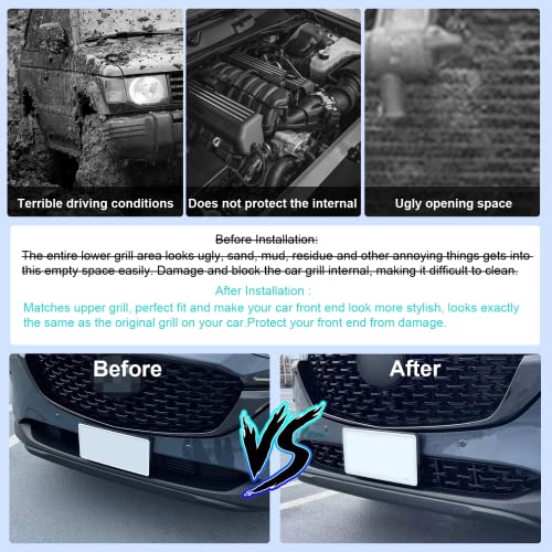 CDEFG 2024 2025 CX-5 Front Grill Mesh Inserts Trims Front Grille Guard Compatible with 2022-2024 2025 Mazda CX-5 Car Exterior Accessories ABS Material 2024 2025 CX-5 Accessories(2PCS) - Image 3