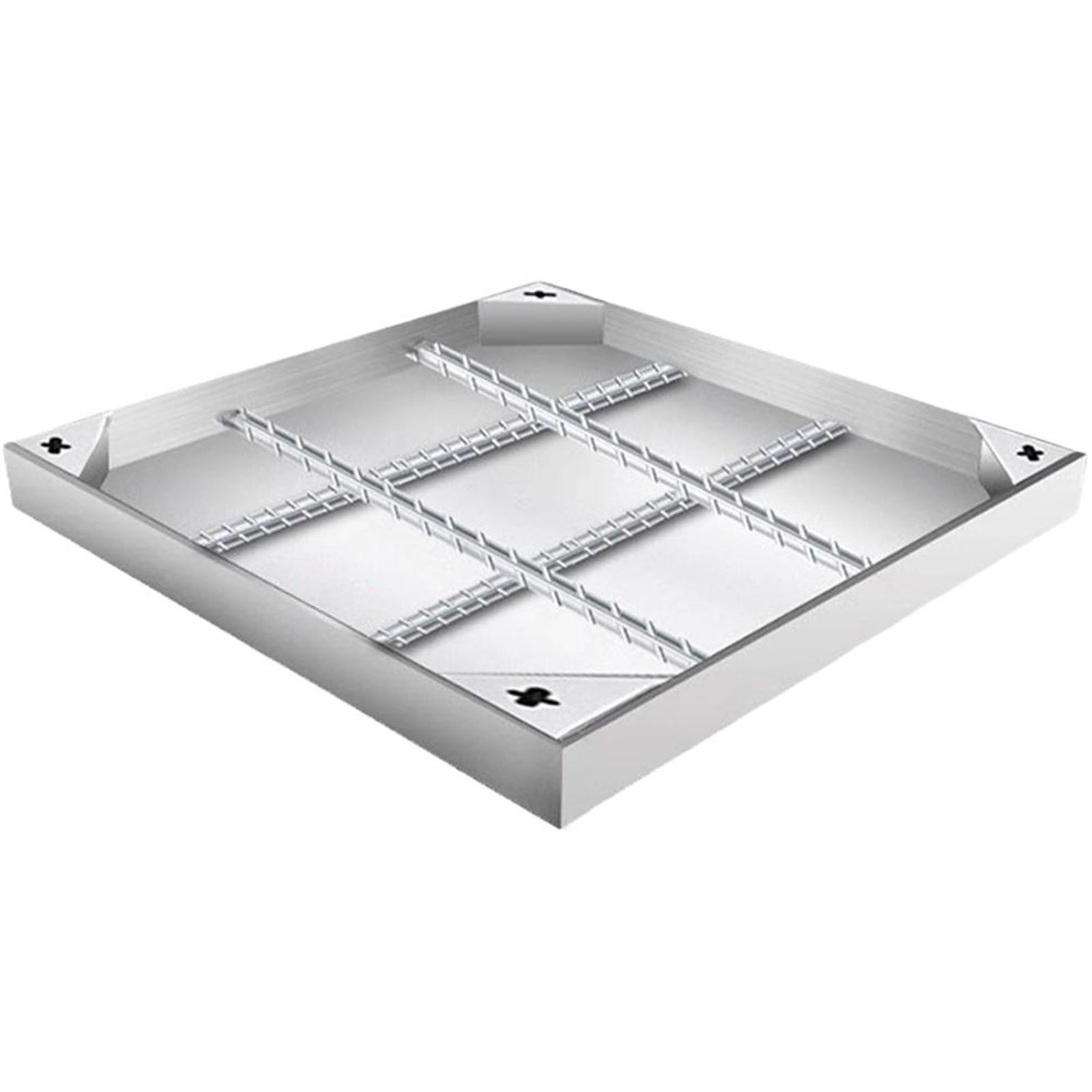WXPGFEQ Stainless Steel Manhole Cover & Frame Flush Design 2000 kg Load Invisible Septic Tank Lid 50x50x5cm for Courtyard Park Plaza Drainage Solution