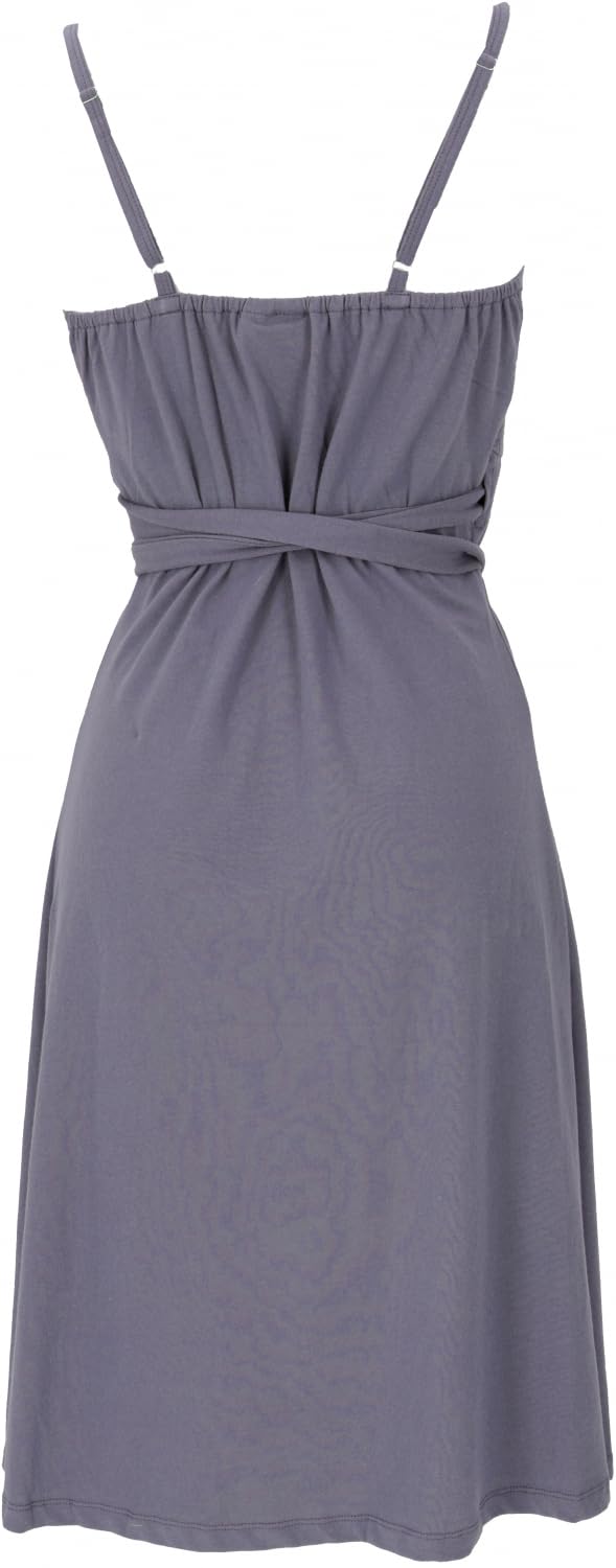 GURU SHOP Minivestido de algodón orgánico, vestido envolvente, vestido de verano, ropa alternativa