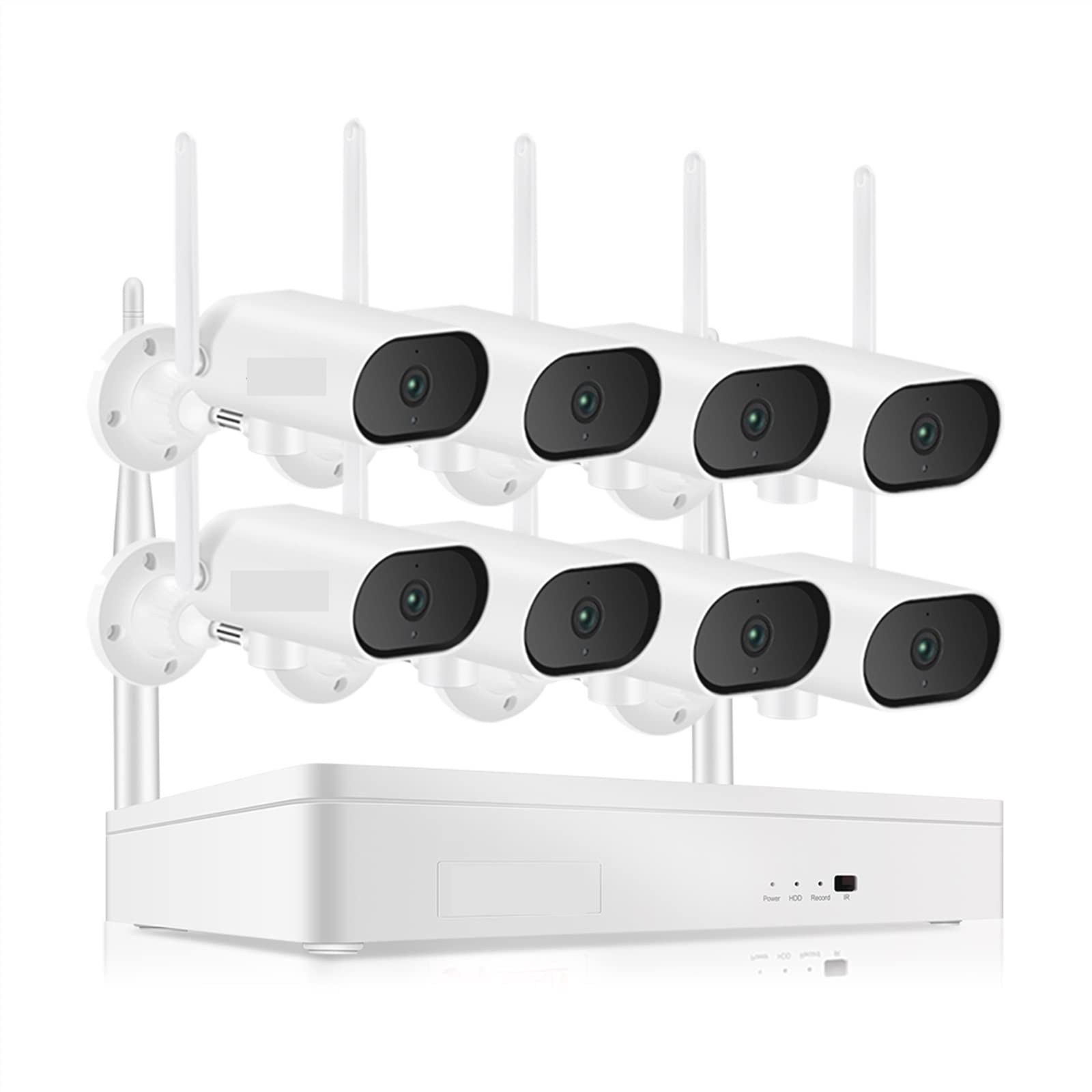 Kamera bezpieczeństwa, 5MP 8-kierunkowy system kamer bezpieczeństwa 8-kanałowy HD obracany w poziomie kamera nagrywanie dźwięku noktowizor System nadzoru zewnętrznego(None)
