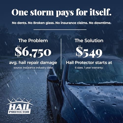Image of Hail Protector Car Cover, Inflatable Hail Proof Shield for Cars, Portable Protection Against Any Size Hailstones, Complete System - CAR1 (Silver)