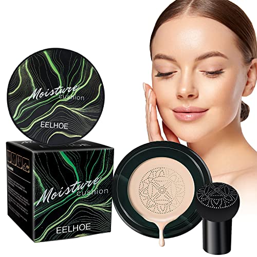 Auflosung CC Crema Corrector Cojín De Aire BB Cream Mushroom Head Air Cushion CC Cream BB Cream Air Cushion Base de Maquillaje de Cobertura, Hidratante Corrector Permeable al Aire, Marfil Cover