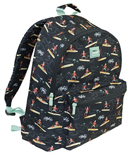 Milan Mochila Escolar  capacidad 21l Aloha Tipo Casual  41 cm  Negro