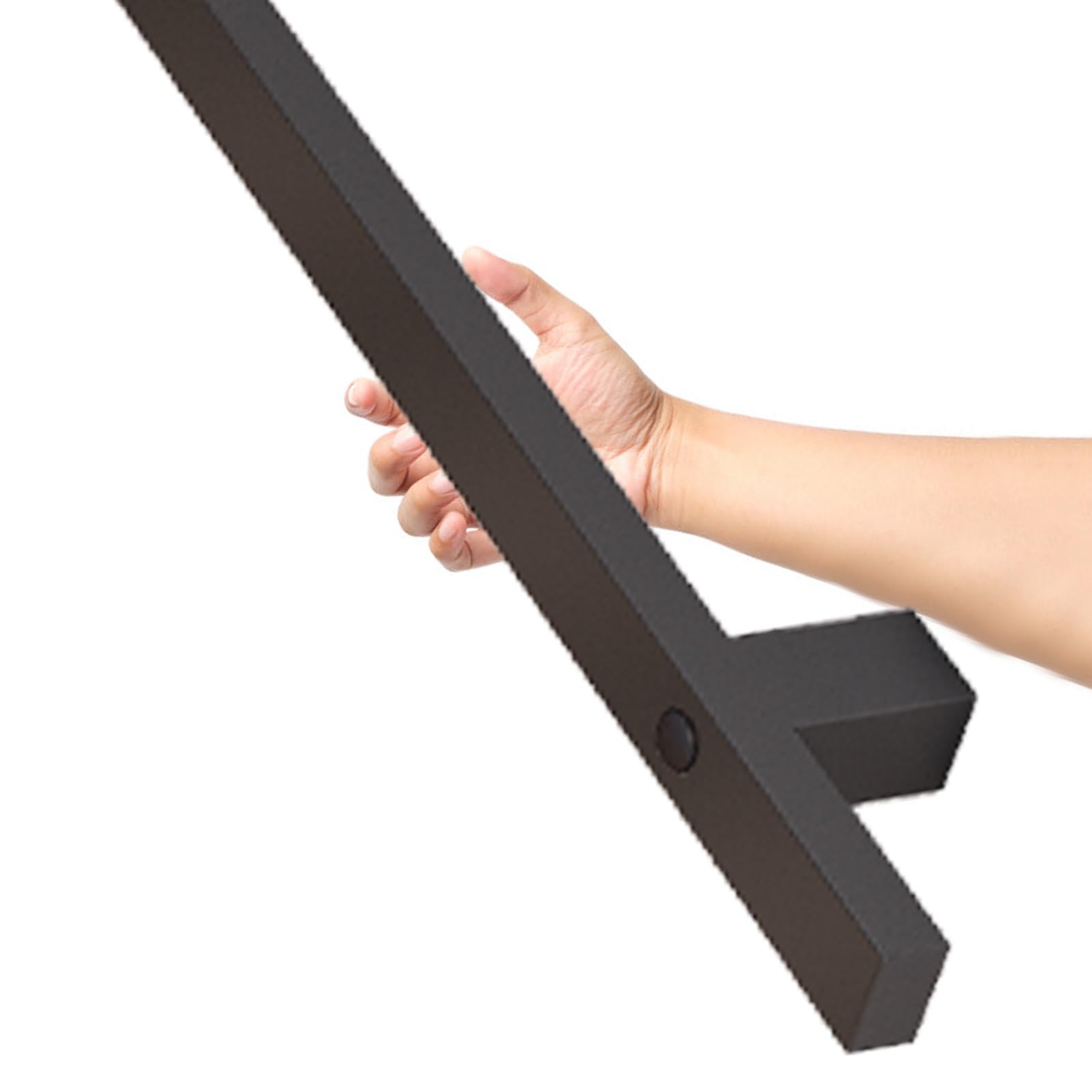 Fkxsxaz Black Stairs Handrail Brackets Kit, 30Cm~600Cm Hand Rail For Stair, Square Tube Staircases Banister Rails Wrought Iron Non-Slip Grab Bar Pipe Railing(18Ft/540Cm)