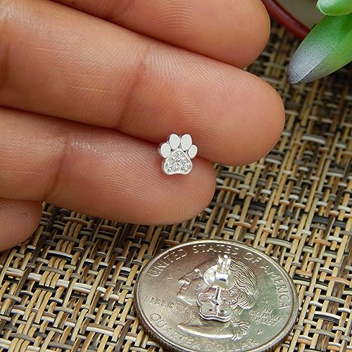 Image of 925 Sterling Silver Paw Print Stud Earrings (Choose Your Style) (Nickel Free)