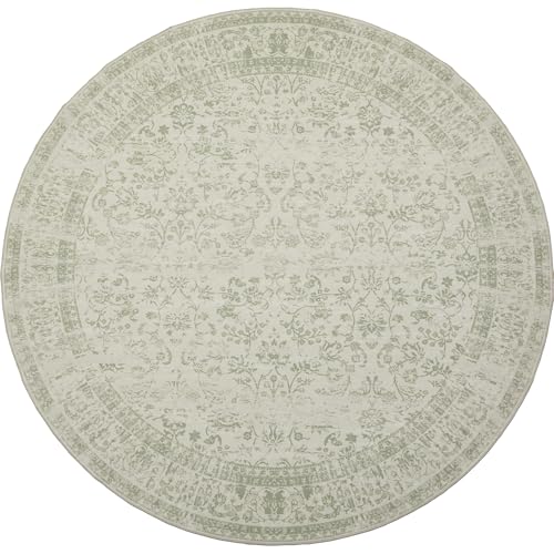 Tapete redondo BILEEHOME 6 pies lavable verde salvia miniatura 3