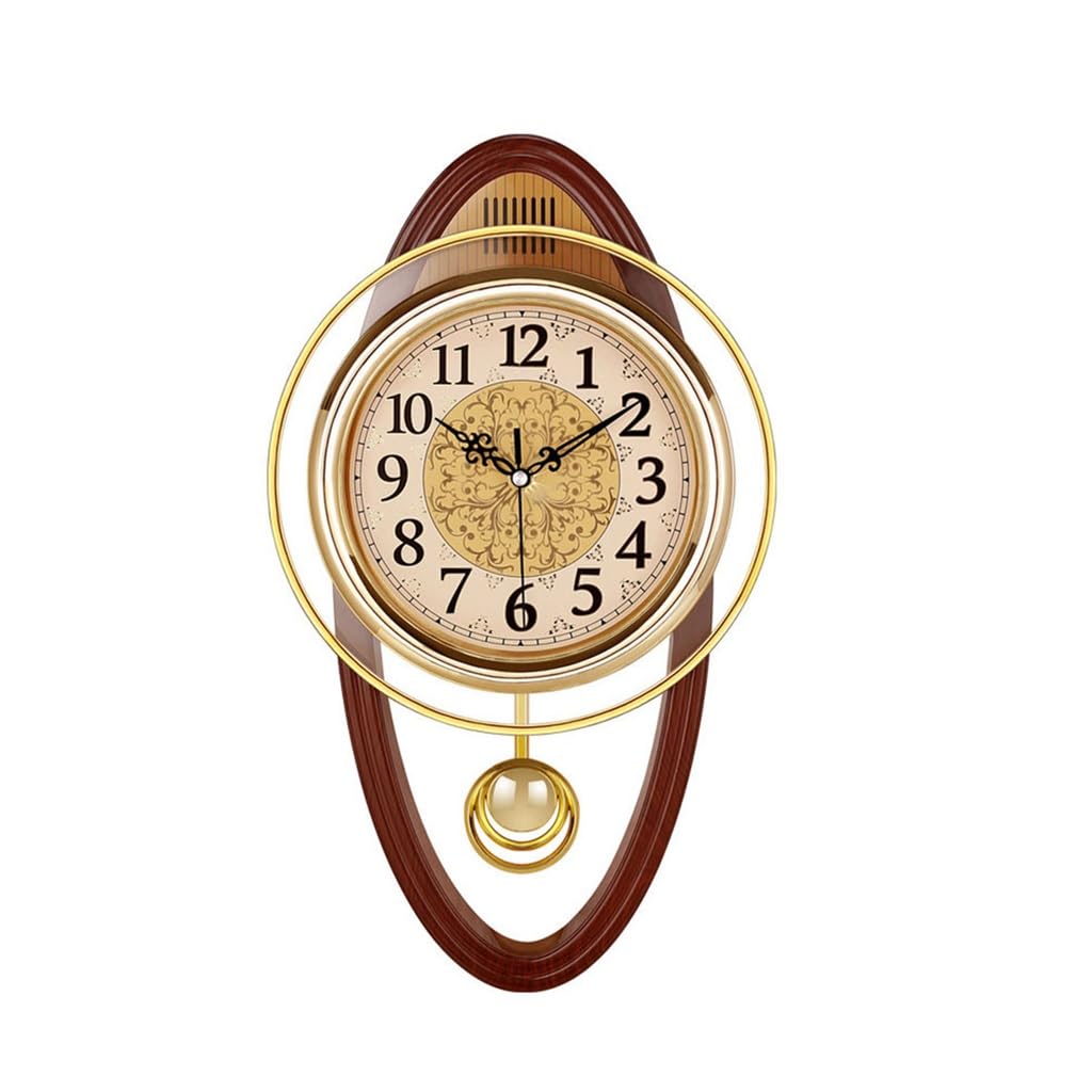 Horloge murale vintage balançoire marron salon montre à quartz