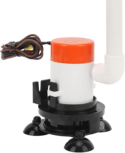 Miniatura 8 de Baitwell Bomba de 12 V 350 GPH 12 V Livewell Bomba aireadora de cebo sumergible portátil inferior para barco marino, bomba de pozo de vida, bomba de