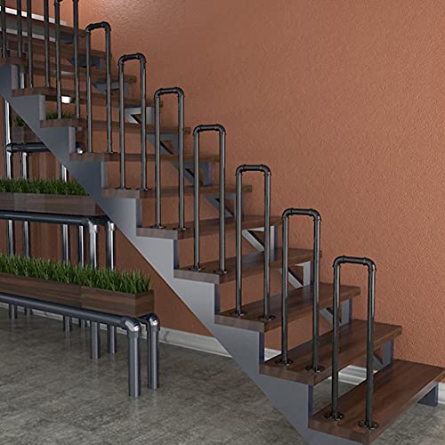 Rambarde d'escalier extérieure en U métal noir de 45 cm - 8