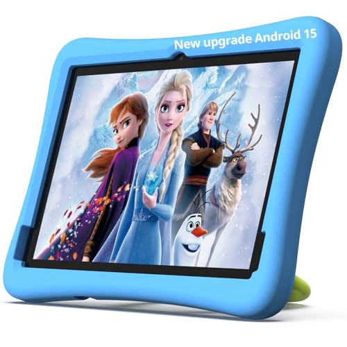 Plimpton Upgrade Kids Tablet Android 15 10-Inch Tablet for Kids with Google Kids Space 8-core 64GB/TF 1TB 6000mAh Parental Controls Toddler Tablet with EVA Shockproof Case Kids20 (Blue)
