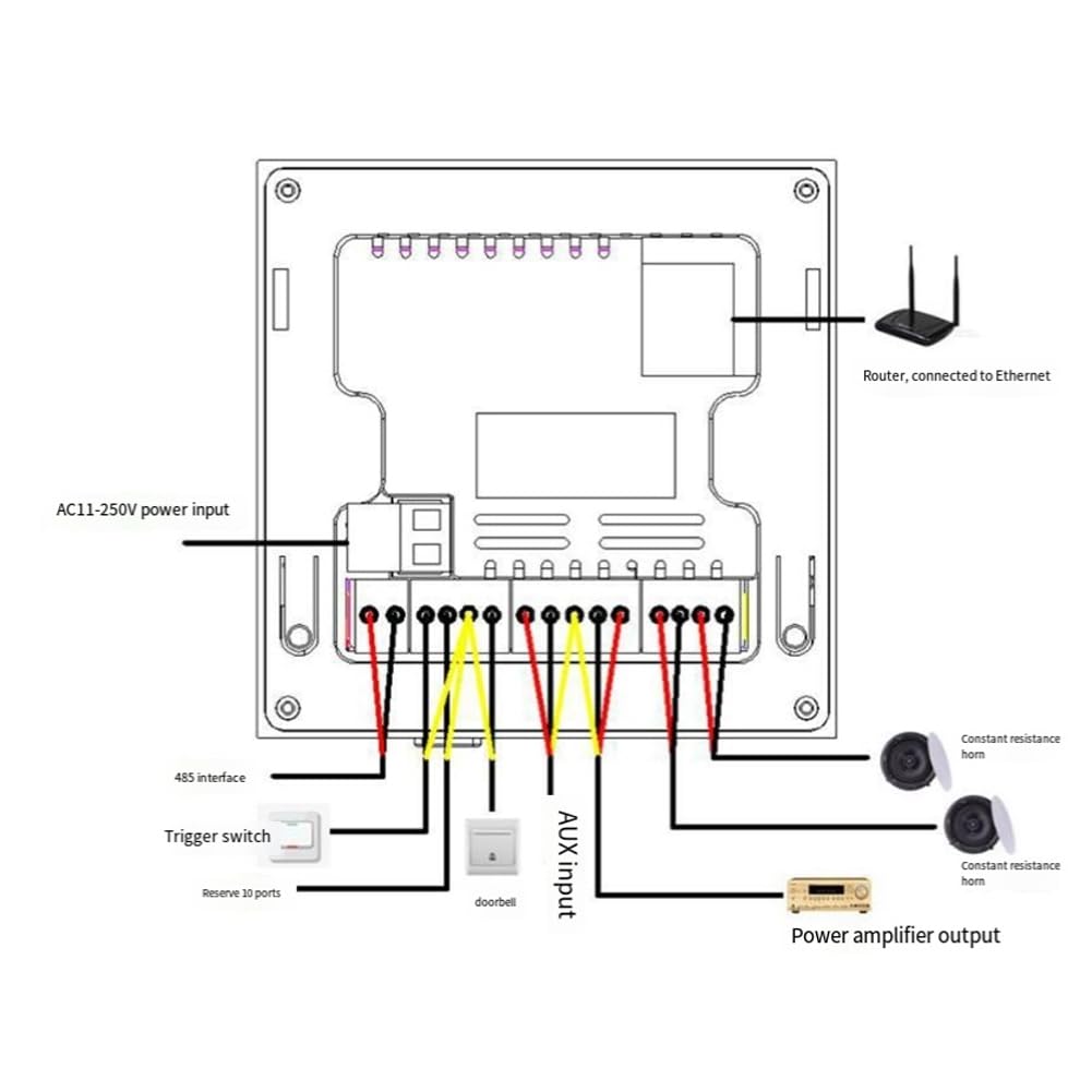 Smart Home Amplificateur mural Android 11 Système 4" avec haut-parleurs gamme complète