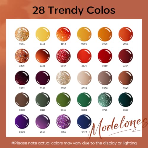 Image of modelones Gel Nail Polish Set Color Changing 28 Colors Primer Top Base Coat