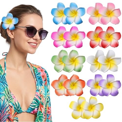 18 Piezas Pinzas de Flores Plumeria de 2.75 Pulgadas miniatura 1