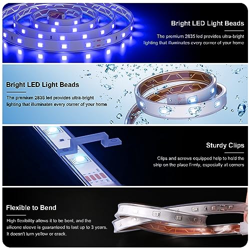 MIWATT Striscia LED solare per esterni, 5 m