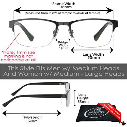 Image of proSPORT Multifocal Progressive 3 Magnifications in 1 Lens No Line Computer Gaming Reading Glasses for Men & Women